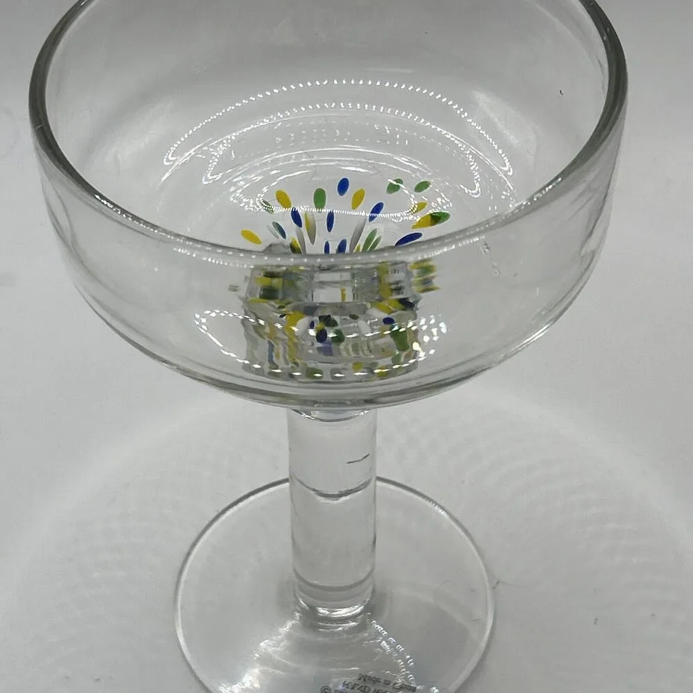 Unique Vtg Margarita Set Hand blown With Swirl 6 Lrg Glasses, 1 Lrg Pitcher - Picture 7 of 16
